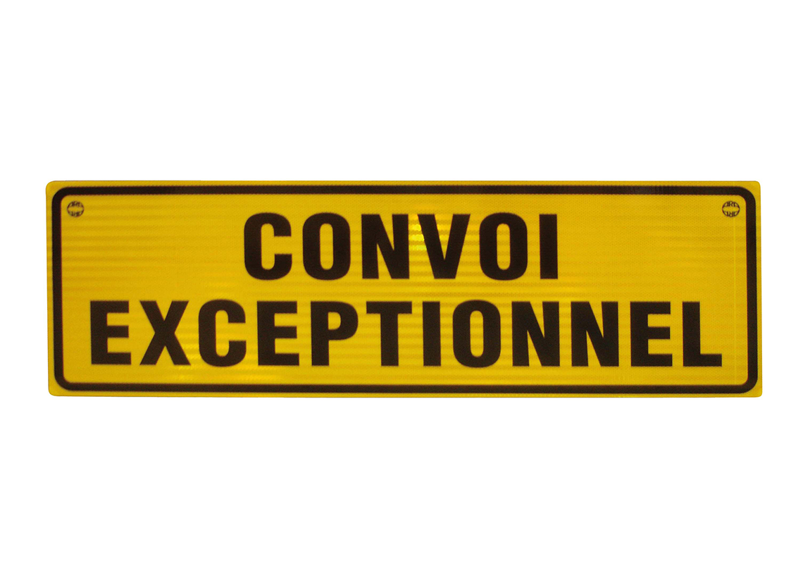 Adhesive sign for CONVOI EXCEPTIONNEL double face